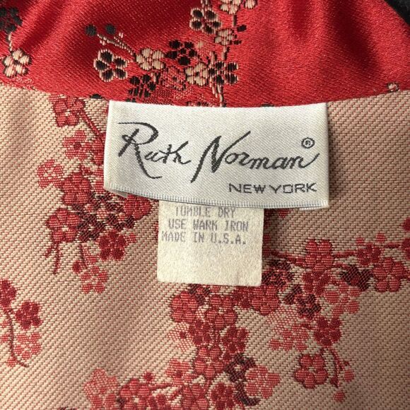 Vtg 80s Saks Ruth Norman NY Womens Jacket Size Med Asian Cheongsam Style Red USA - Picture 8 of 15